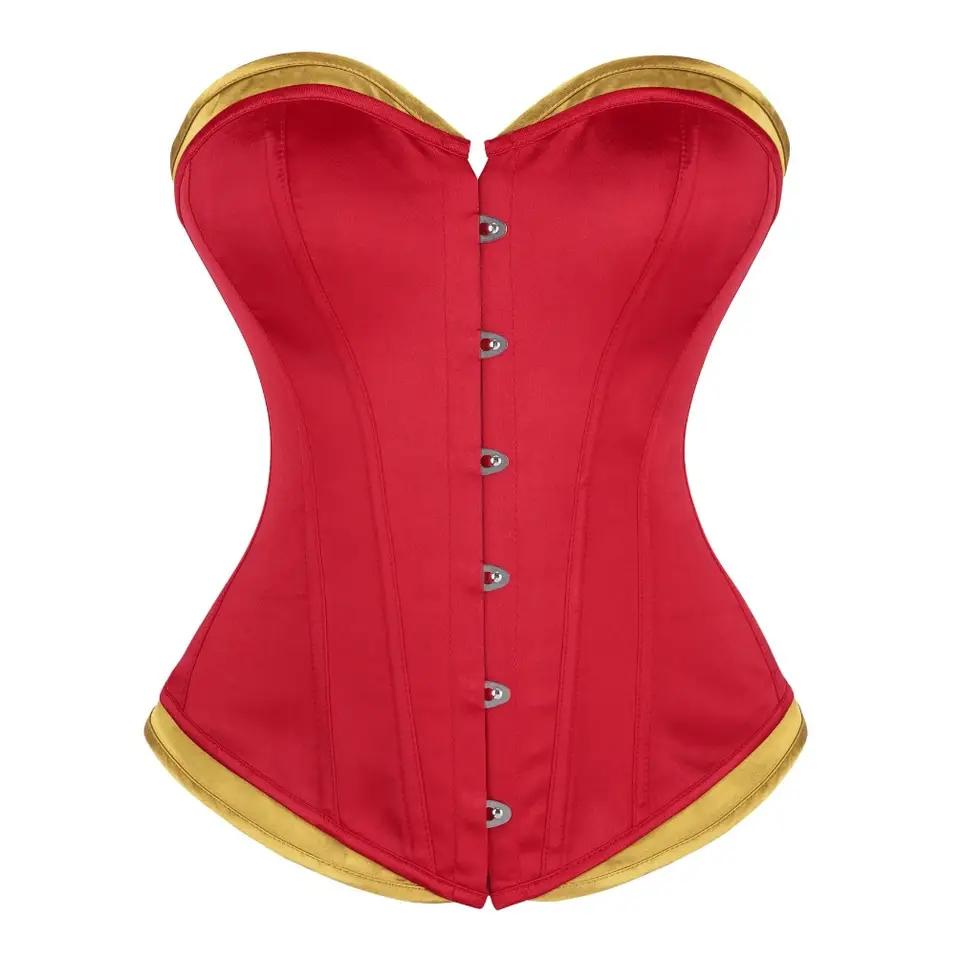 Steampunk Overbust Corset - Leather Lace-Up Burlesque