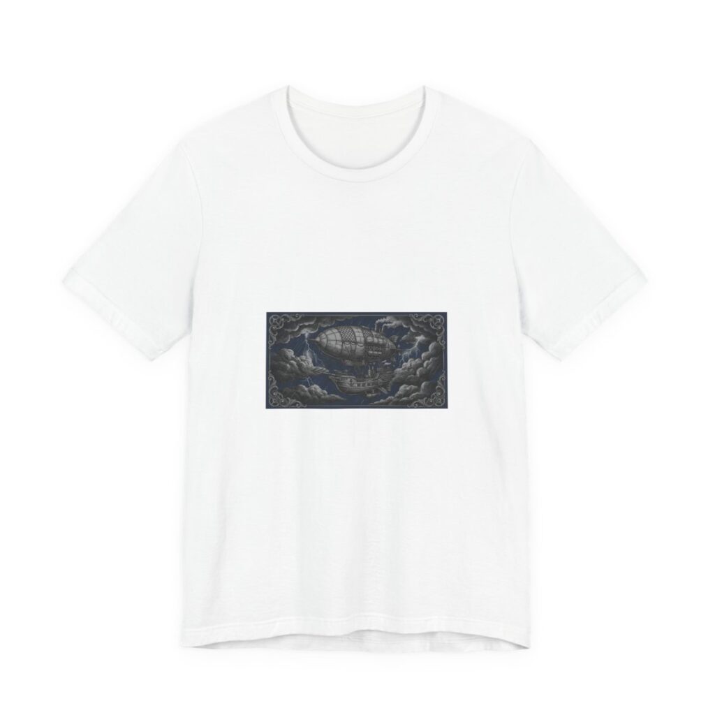 Airship Storm Engraving steampunk t-shirt artwork
